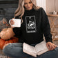 Women's The Reader Tarot Card Black Crewneck Sweater