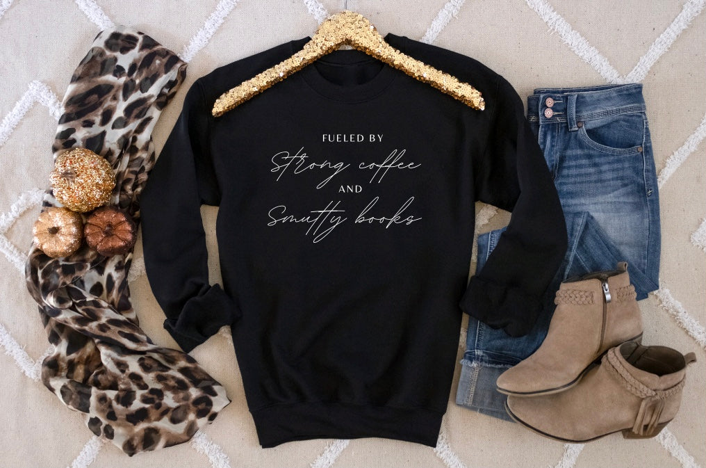 Women's Fueled by Coffee & Smutty Books Crewneck Sweater